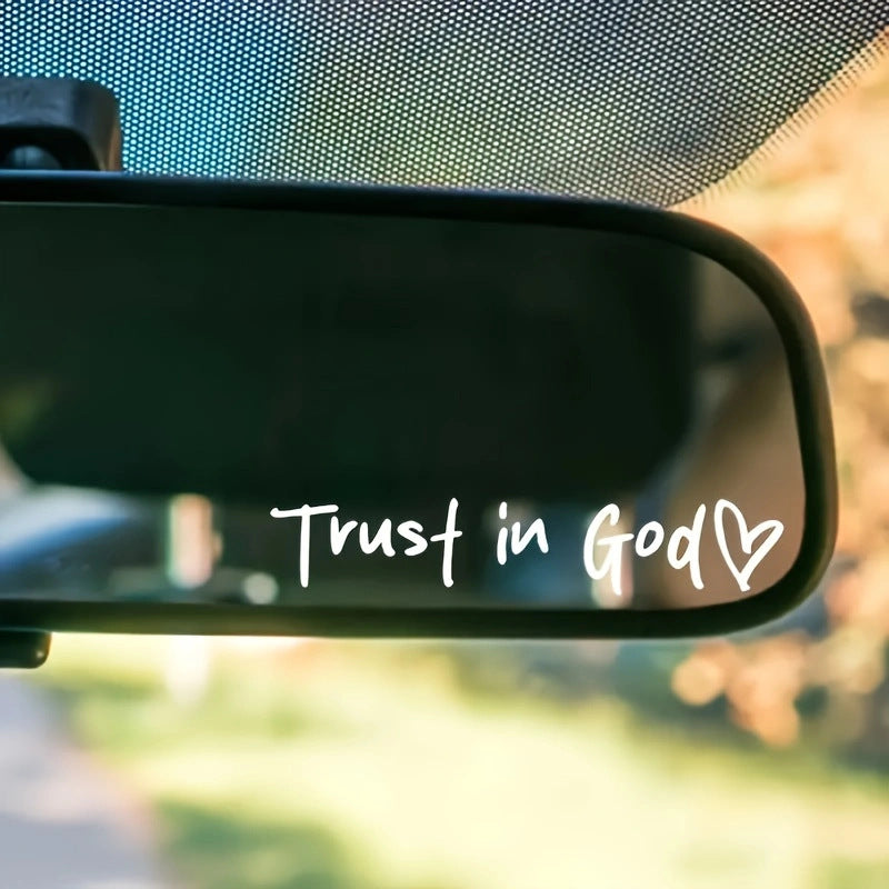 Trust In God Rear View Mirror Sticker