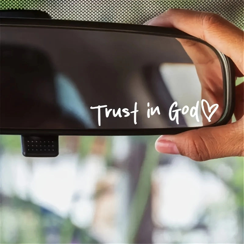 Trust In God Rear View Mirror Sticker