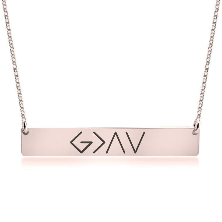 God Is Greater Than The Highs and Lows Necklace - Christian Jewelry, Confirmation Gift Bible Verse, Faith Necklace, Religious Christian Gifts for Women Men