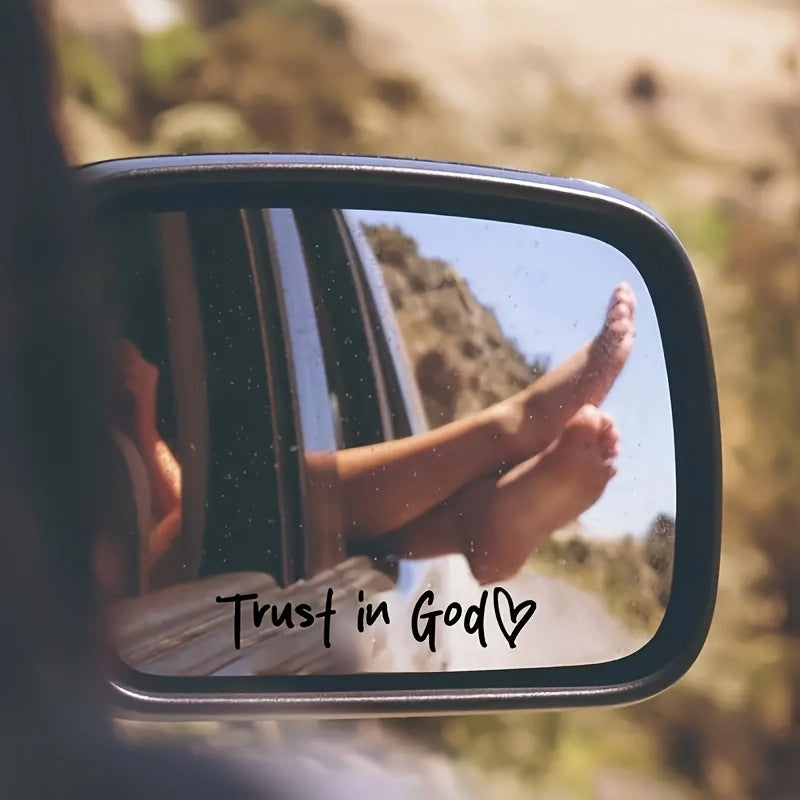 Trust In God Rear View Mirror Sticker