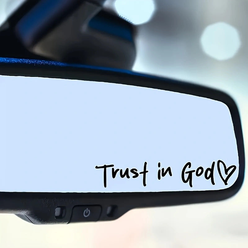 Trust In God Rear View Mirror Sticker