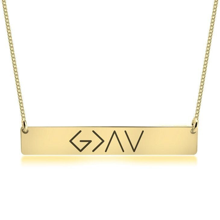God Is Greater Than The Highs and Lows Necklace - Christian Jewelry, Confirmation Gift Bible Verse, Faith Necklace, Religious Christian Gifts for Women Men